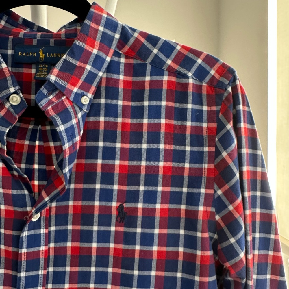 Ralph Lauren Plaid Shirt in Red and Blue
